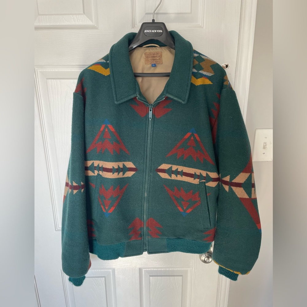 PENDLETON HIGH GRADE WESTERN WEAR Navajo/Southwestern Wool Jacket Sz L